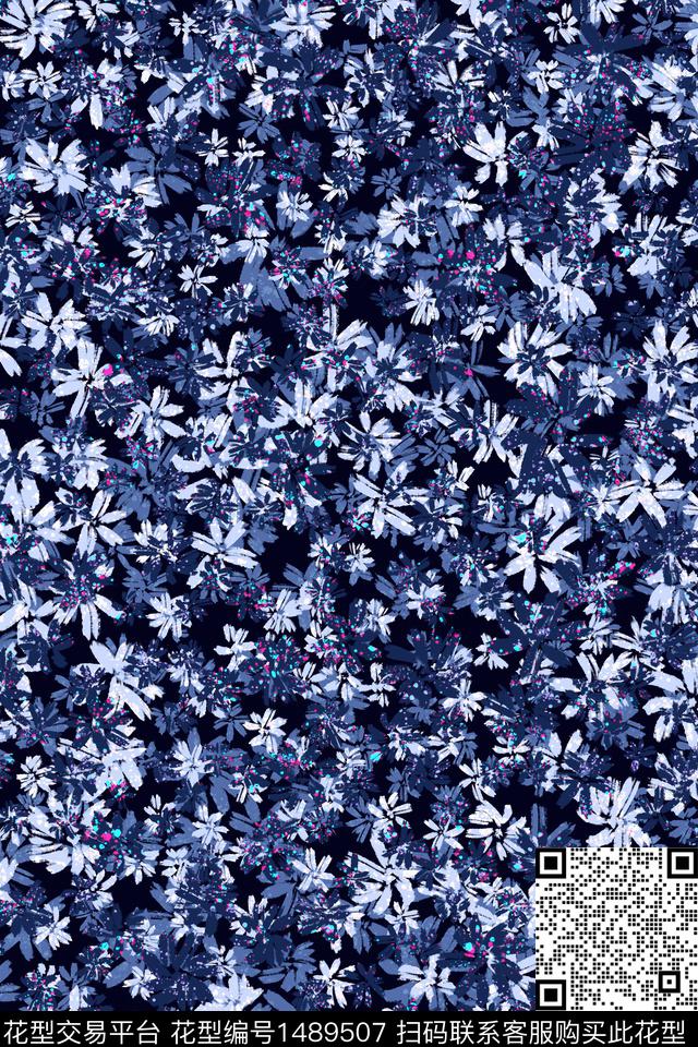 手绘小碎花手绘花卉传统印花华亿平台下载（图片编号: 1489507） - 瓦栏（Walan）