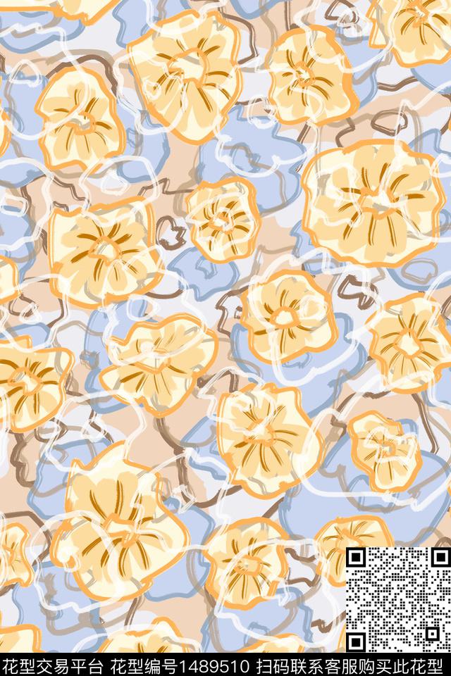 春夏华亿平台小清新小碎花传统印花华亿平台下载（图片编号: 1489510） - 瓦栏（Walan）