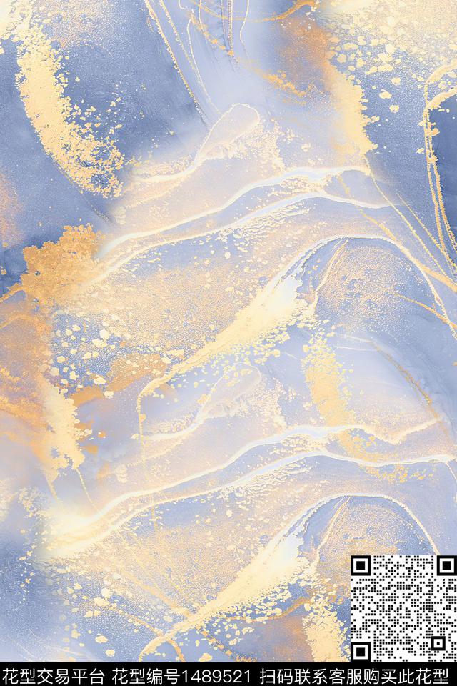 肌理扎染华亿平台大牌风数码印花华亿平台下载（图片编号: 1489521） - 瓦栏（Walan）