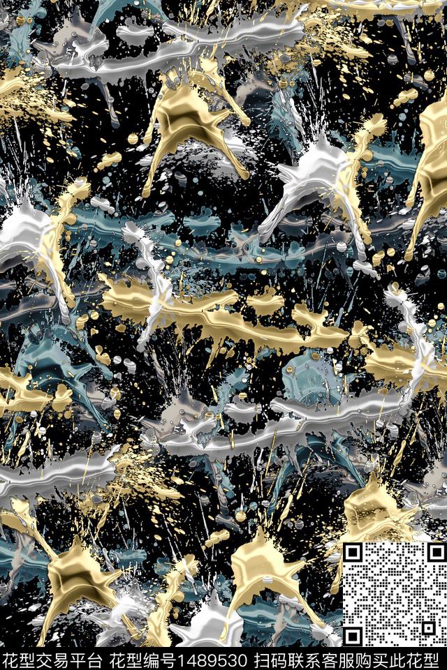 抽象男装户外家居服数码印花华亿平台下载（图片编号: 1489530） - 瓦栏（Walan）