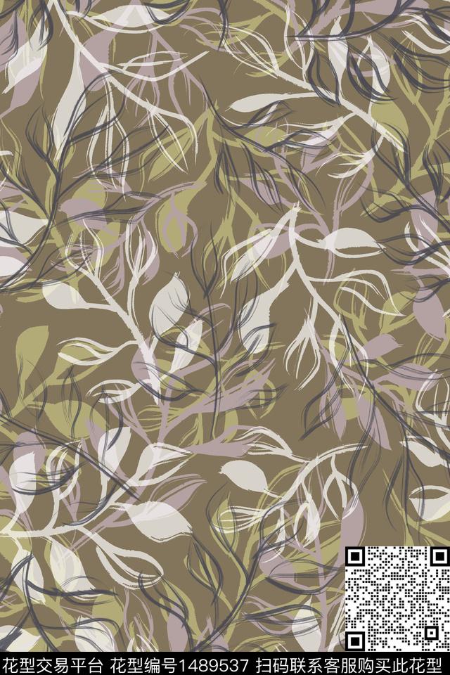 田园绿植树叶春夏华亿平台传统印花华亿平台下载（图片编号: 1489537） - 瓦栏（Walan）