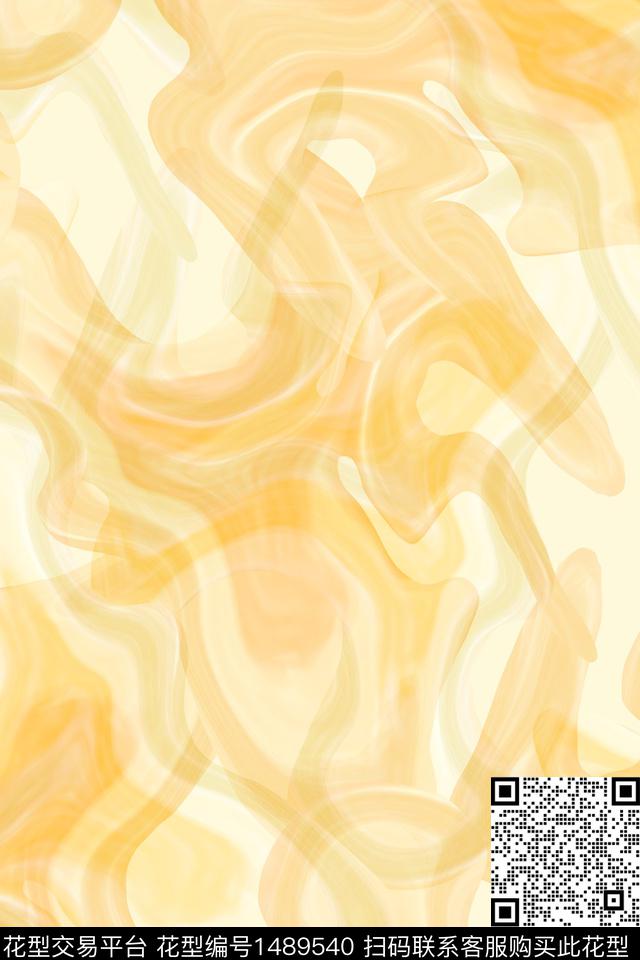 肌理扎染华亿平台大牌风数码印花华亿平台下载（图片编号: 1489540） - 瓦栏（Walan）