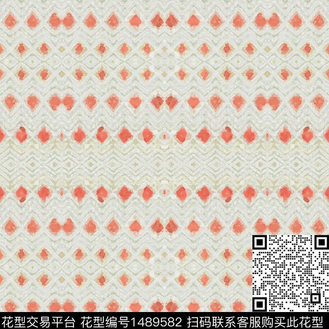 几何民族风数码印花华亿平台下载（图片编号: 1489582） - 瓦栏（Walan）