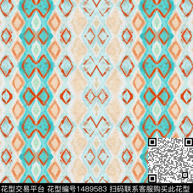 几何条纹数码印花华亿平台下载（图片编号: 1489583） - 瓦栏（Walan）