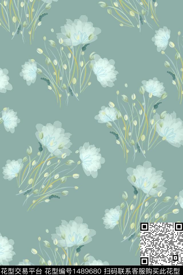 花卉雪纺春夏华亿平台数码印花华亿平台下载（图片编号: 1489680） - 瓦栏（Walan）