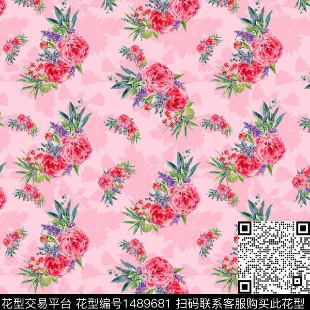 数码华亿平台绿植树叶花卉数码印花华亿平台下载（图片编号: 1489681） - 瓦栏（Walan）