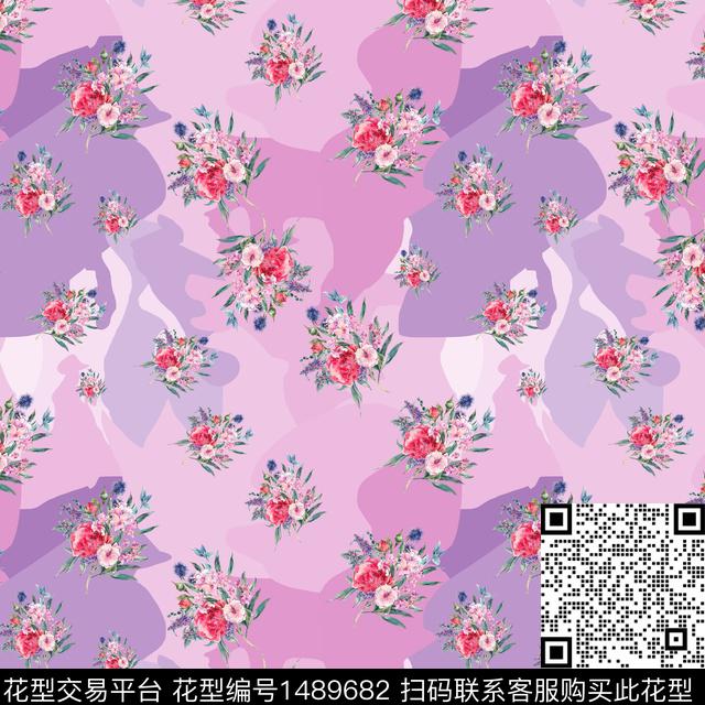 数码华亿平台绿植树叶花卉数码印花华亿平台下载（图片编号: 1489682） - 瓦栏（Walan）