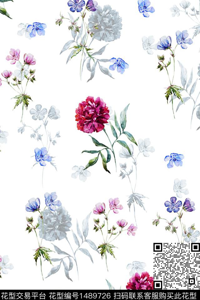 绿植树叶雪纺大牌风数码印花华亿平台下载（图片编号: 1489726） - 瓦栏（Walan）