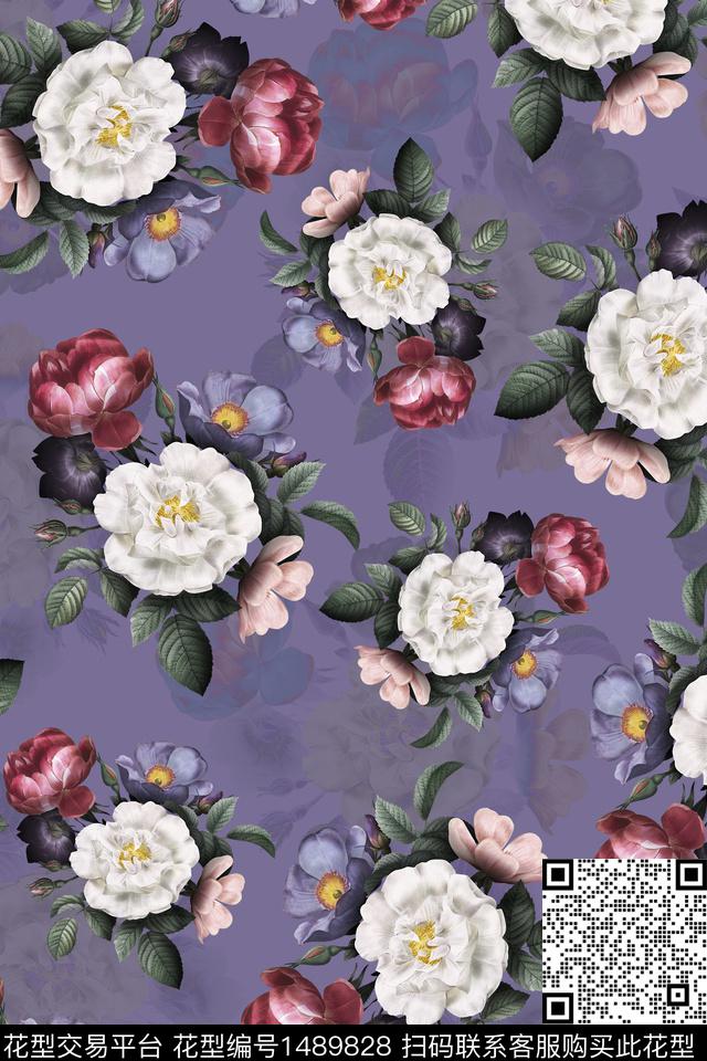 花卉数码印花华亿平台下载（图片编号: 1489828） - 瓦栏（Walan）