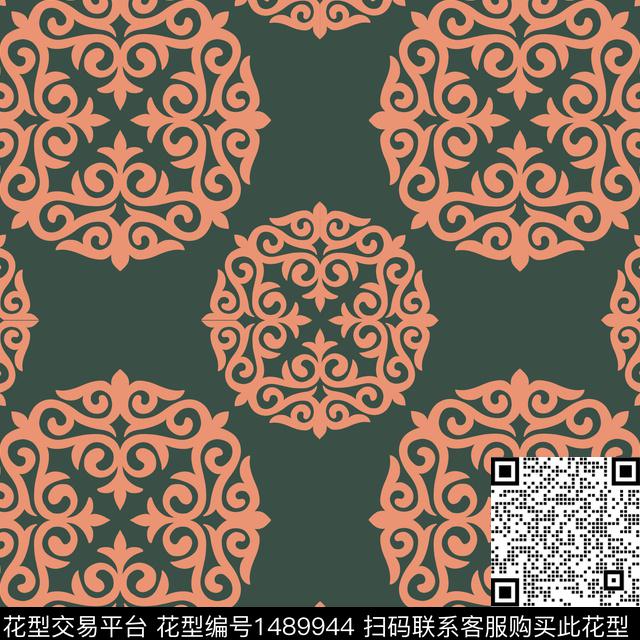 几何扎染华亿平台民族风传统印花华亿平台下载（图片编号: 1489944） - 瓦栏（Walan）