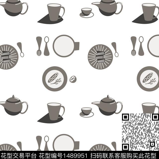 几何餐具潮牌传统印花华亿平台下载（图片编号: 1489951） - 瓦栏（Walan）