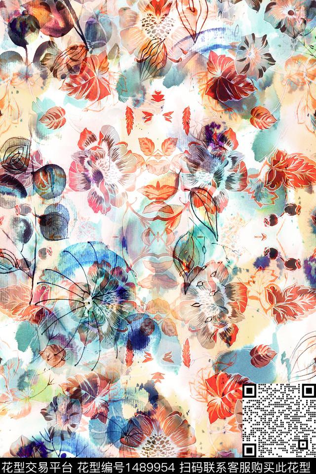 数码华亿平台绿植树叶女装数码印花华亿平台下载（图片编号: 1489954） - 瓦栏（Walan）