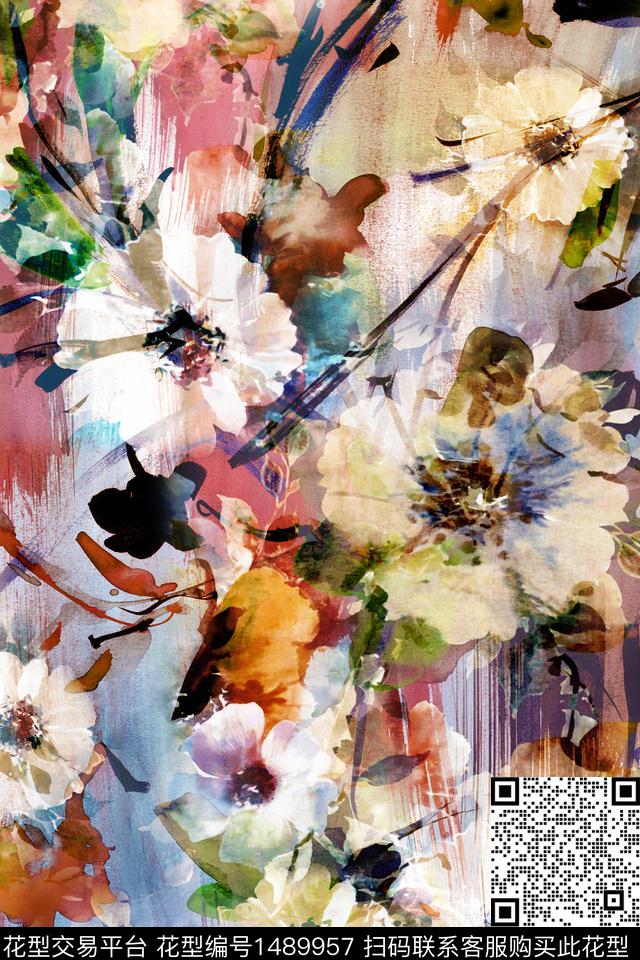 数码华亿平台绿植树叶女装数码印花华亿平台下载（图片编号: 1489957） - 瓦栏（Walan）