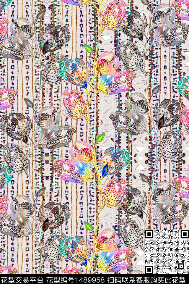 数码华亿平台绿植树叶女装数码印花华亿平台下载（图片编号: 1489958） - 瓦栏（Walan）