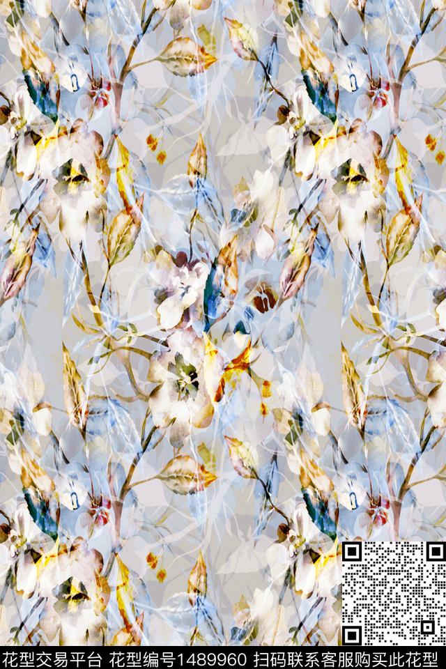 数码华亿平台绿植树叶女装数码印花华亿平台下载（图片编号: 1489960） - 瓦栏（Walan）