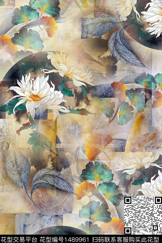 数码华亿平台绿植树叶女装数码印花华亿平台下载（图片编号: 1489961） - 瓦栏（Walan）