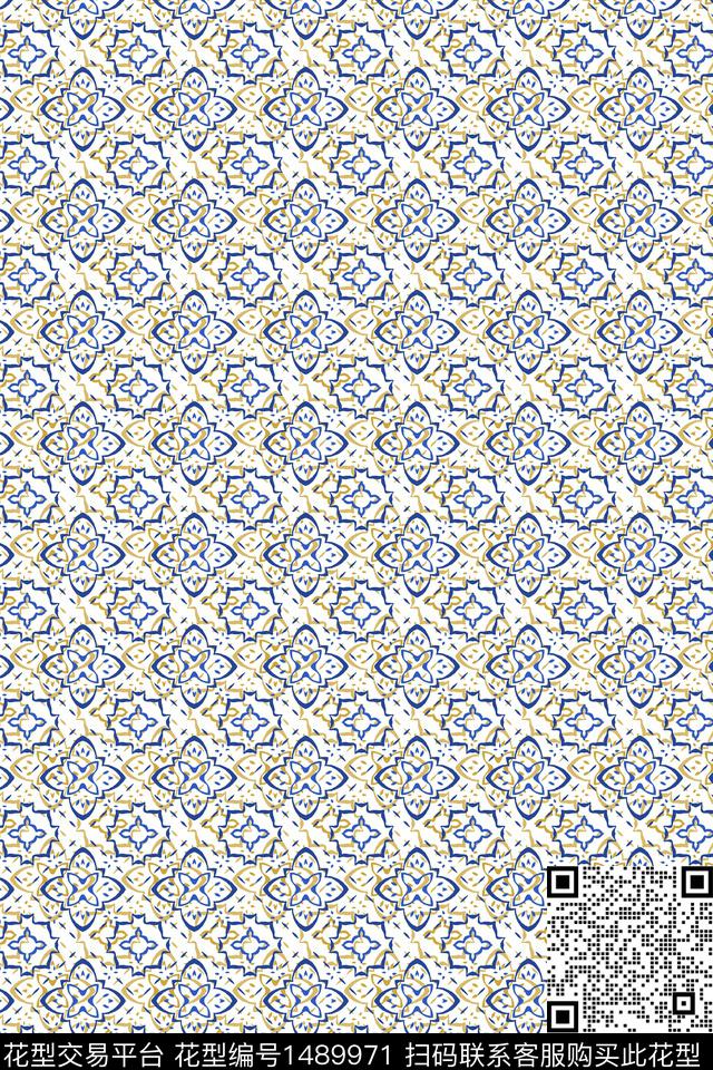传统纹样民族风雪纺数码印花华亿平台下载（图片编号: 1489971） - 瓦栏（Walan）