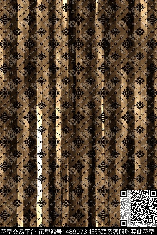 抽象花卉大牌风中老年数码印花华亿平台下载（图片编号: 1489973） - 瓦栏（Walan）