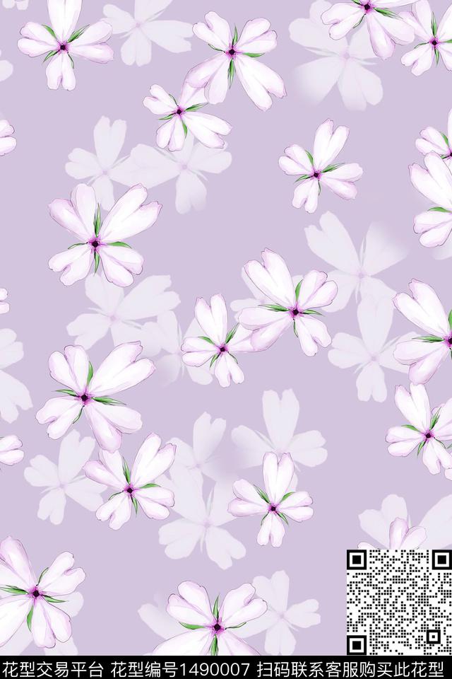 水彩花卉大牌风数码印花华亿平台下载（图片编号: 1490007） - 瓦栏（Walan）