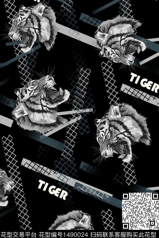 几何时尚男装数码印花华亿平台下载（图片编号: 1490024） - 瓦栏（Walan）