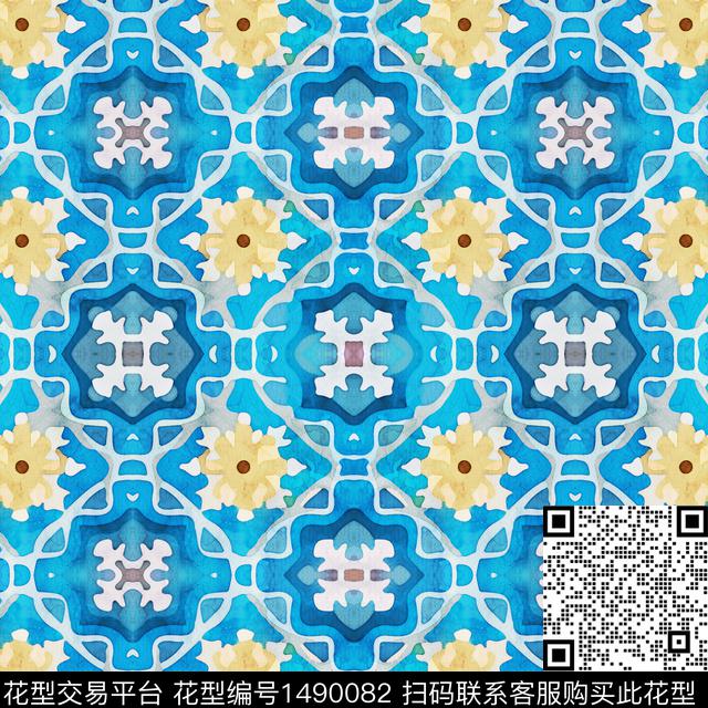 几何扎染华亿平台民族风数码印花华亿平台下载（图片编号: 1490082） - 瓦栏（Walan）