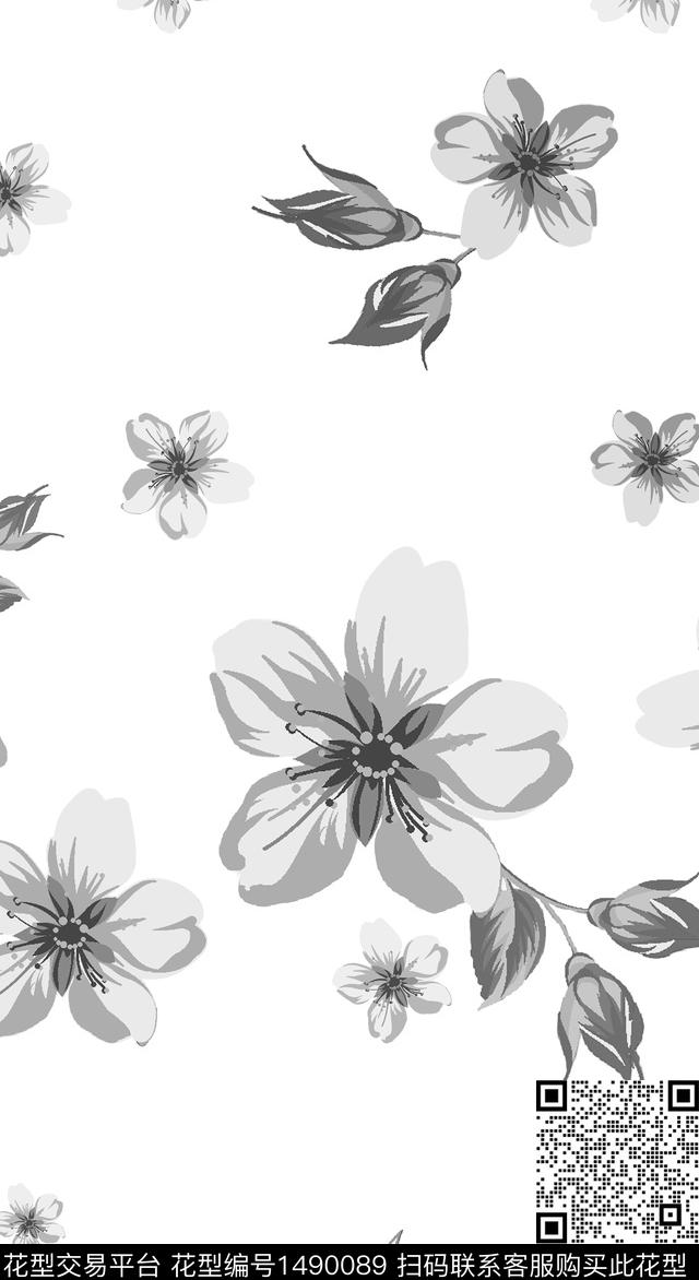 茉莉花花卉大牌风数码印花华亿平台下载（图片编号: 1490089） - 瓦栏（Walan）