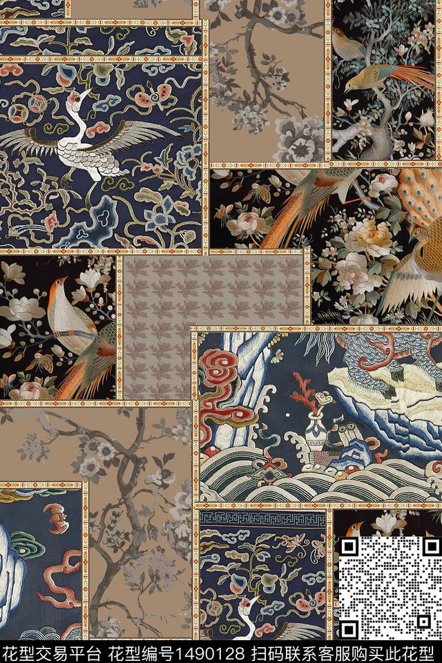 民族风香云纱真丝数码印花华亿平台下载（图片编号: 1490128） - 瓦栏（Walan）