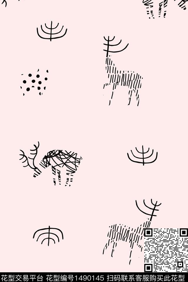 少女家居服卡通数码印花华亿平台下载（图片编号: 1490145） - 瓦栏（Walan）