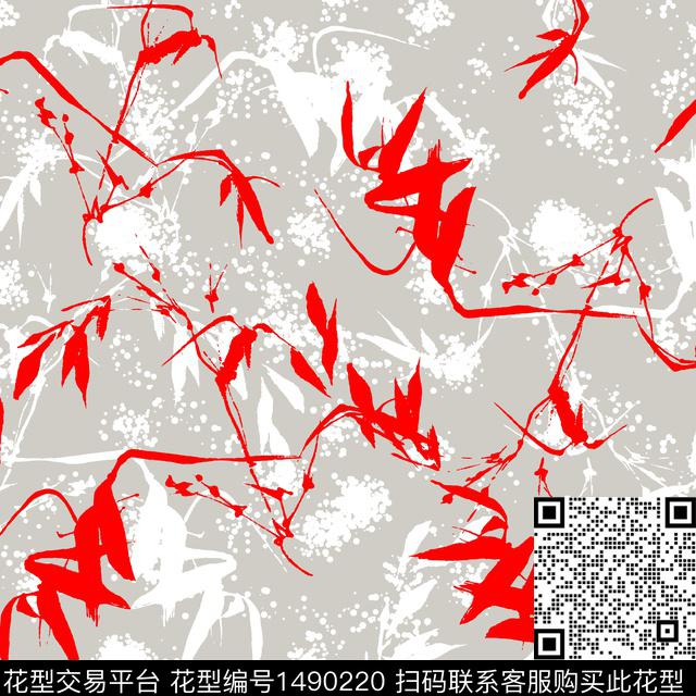 花卉趋势华亿平台抽象男装传统印花华亿平台下载（图片编号: 1490220） - 瓦栏（Walan）