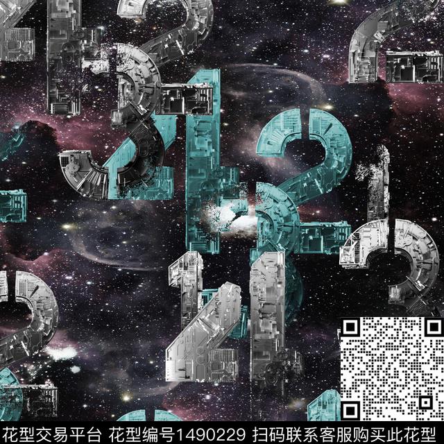 趋势华亿平台星空抽象男装数码印花华亿平台下载（图片编号: 1490229） - 瓦栏（Walan）