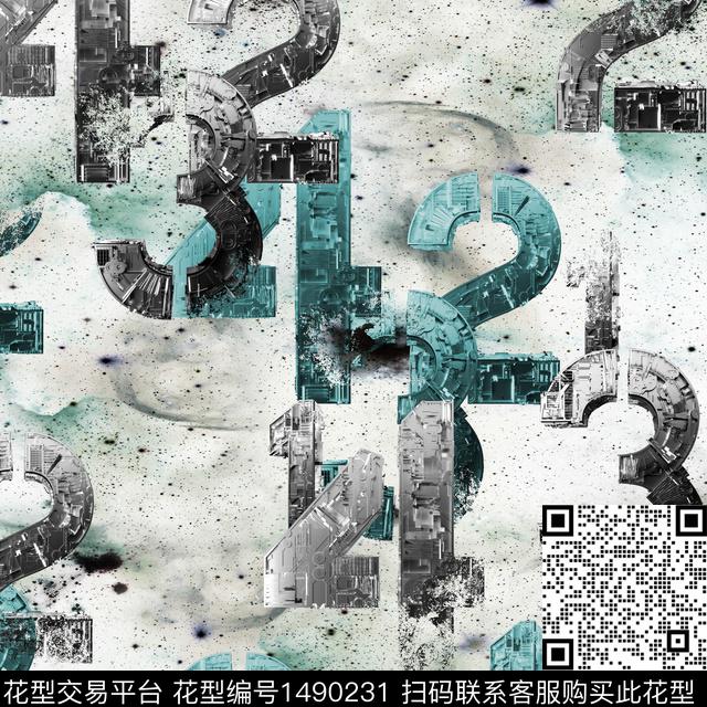 趋势华亿平台星空抽象男装数码印花华亿平台下载（图片编号: 1490231） - 瓦栏（Walan）