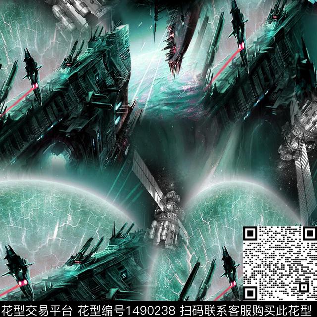 星空宇宙抽象男装数码印花华亿平台下载（图片编号: 1490238） - 瓦栏（Walan）