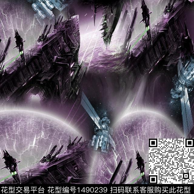 星空宇宙抽象男装数码印花华亿平台下载（图片编号: 1490239） - 瓦栏（Walan）