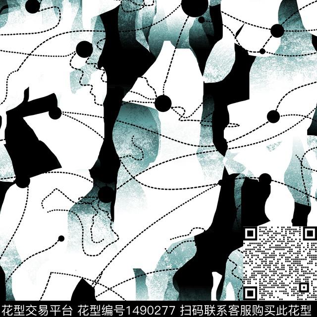 线条抽象男装波点传统印花华亿平台下载（图片编号: 1490277） - 瓦栏（Walan）