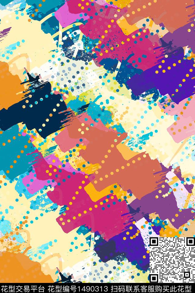 抽象男装户外家居服传统印花华亿平台下载（图片编号: 1490313） - 瓦栏（Walan）