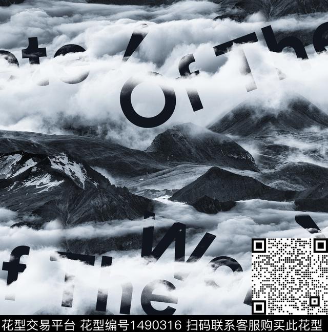字母雪山数码印花华亿平台下载（图片编号: 1490316） - 瓦栏（Walan）
