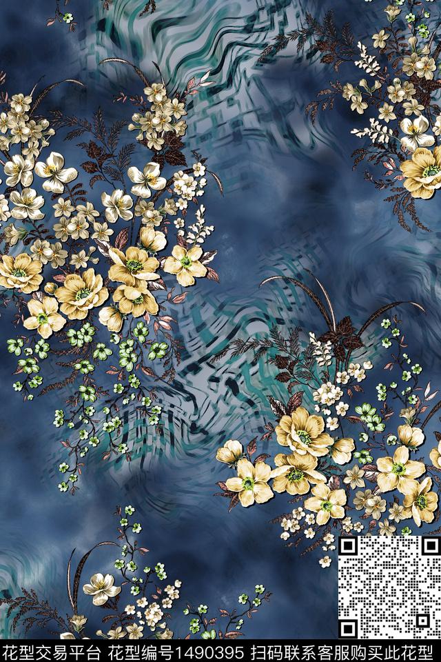 女装花卉小碎花数码印花华亿平台下载（图片编号: 1490395） - 瓦栏（Walan）