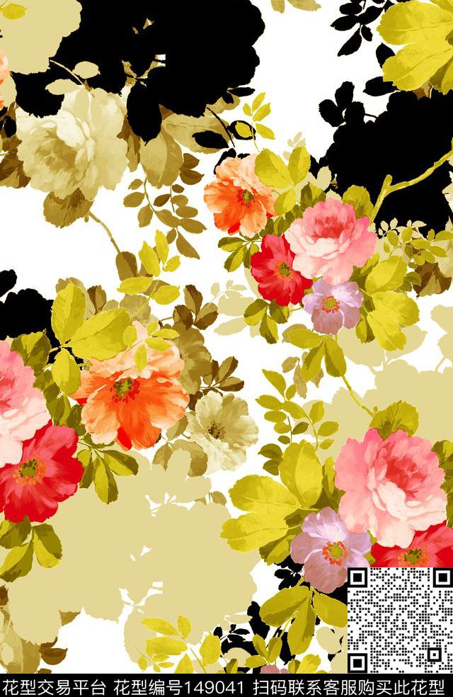花朵黄花嘴和数码印花华亿平台下载（图片编号: 149041） - 瓦栏（Walan）