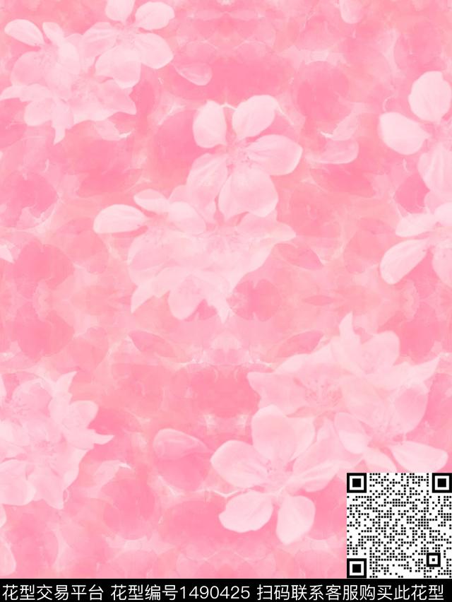 数码华亿平台炫彩大花数码印花华亿平台下载（图片编号: 1490425） - 瓦栏（Walan）