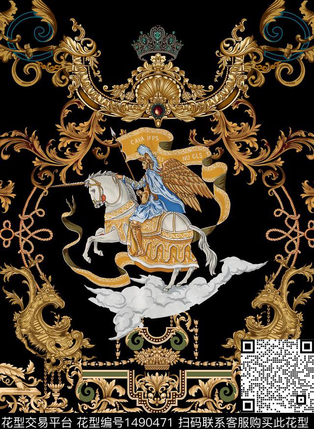 花纹珠宝宝石骑马丝带数码印花华亿平台下载（图片编号: 1490471） - 瓦栏（Walan）