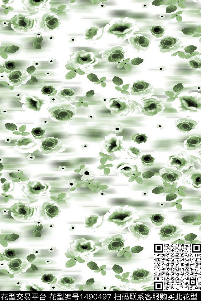 花卉小清新真丝数码印花华亿平台下载（图片编号: 1490497） - 瓦栏（Walan）