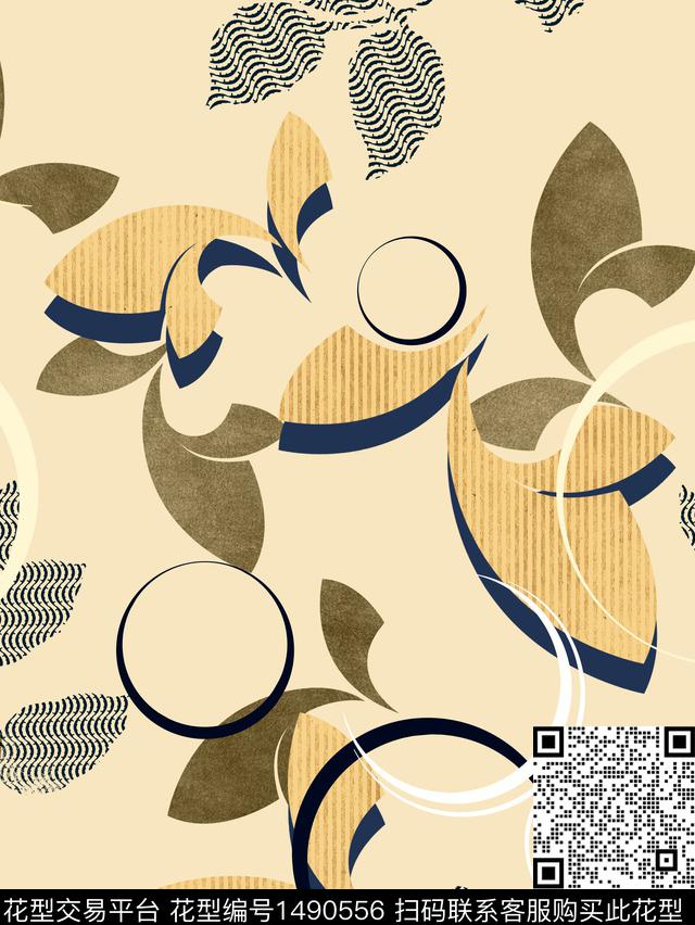 绿植树叶连衣裙女装传统印花华亿平台下载（图片编号: 1490556） - 瓦栏（Walan）