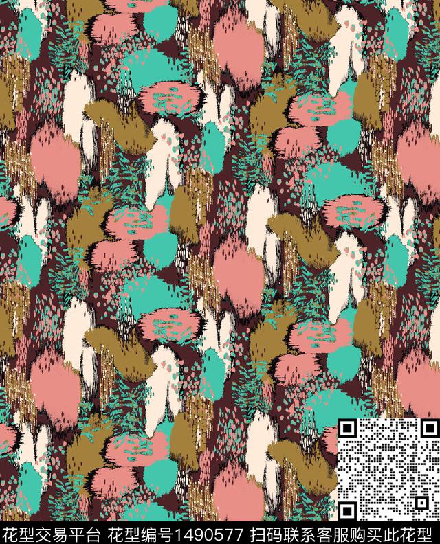 民族风花卉大牌风数码印花华亿平台下载（图片编号: 1490577） - 瓦栏（Walan）