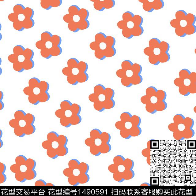 花卉卡通小碎花数码印花华亿平台下载（图片编号: 1490591） - 瓦栏（Walan）