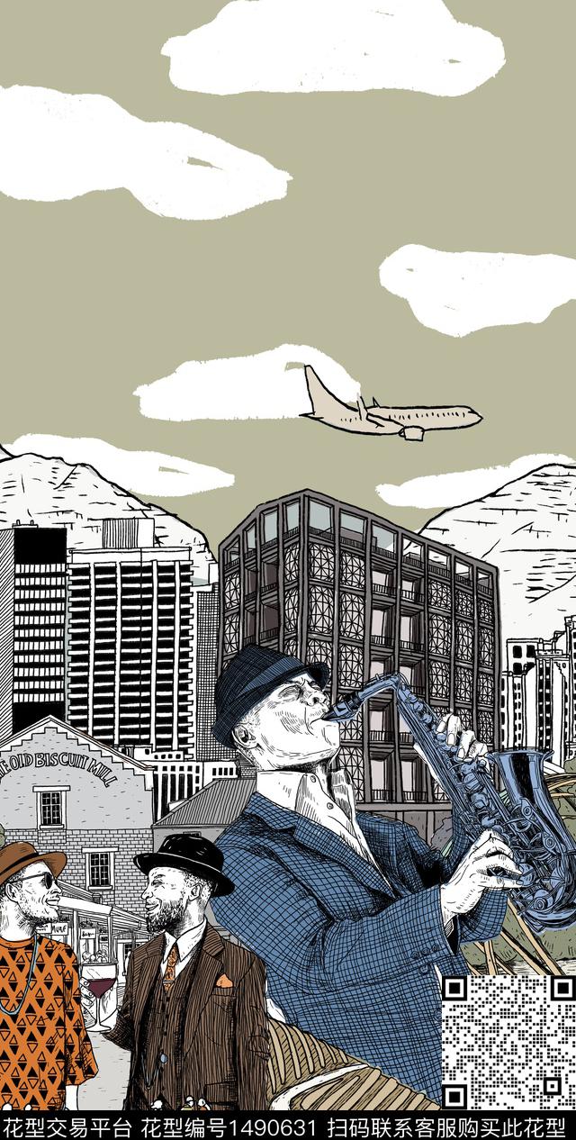 字母人物乌云数码印花华亿平台下载（图片编号: 1490631） - 瓦栏（Walan）