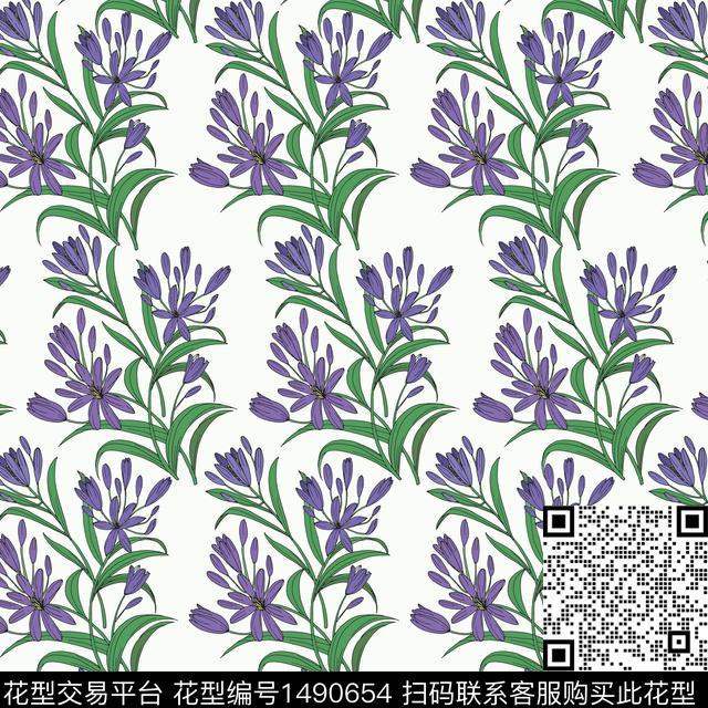 花卉手绘小碎花数码印花华亿平台下载（图片编号: 1490654） - 瓦栏（Walan）