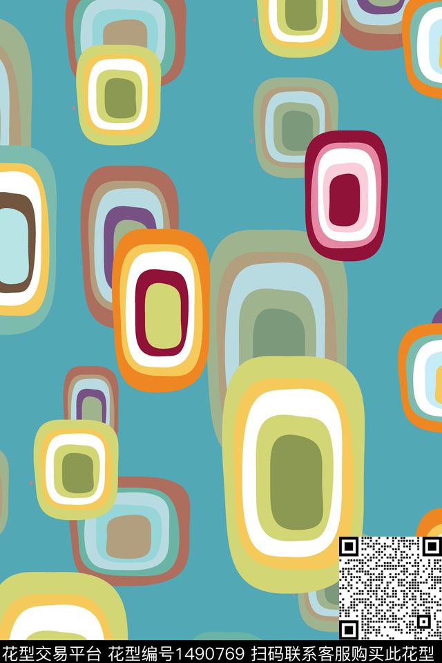 几何肌理雪纺数码印花华亿平台下载（图片编号: 1490769） - 瓦栏（Walan）