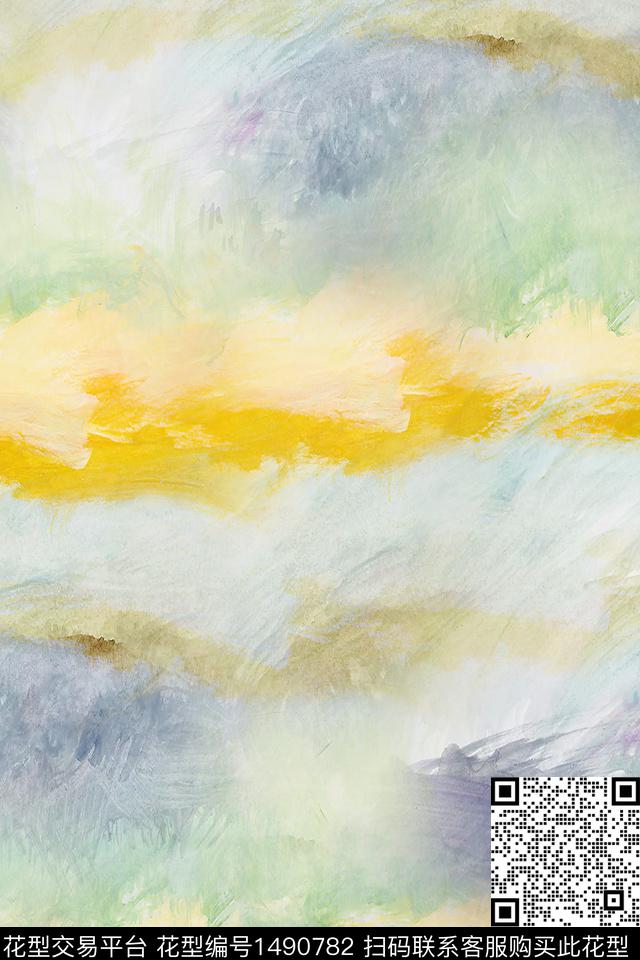 肌理扎染华亿平台抽象花卉数码印花华亿平台下载（图片编号: 1490782） - 瓦栏（Walan）