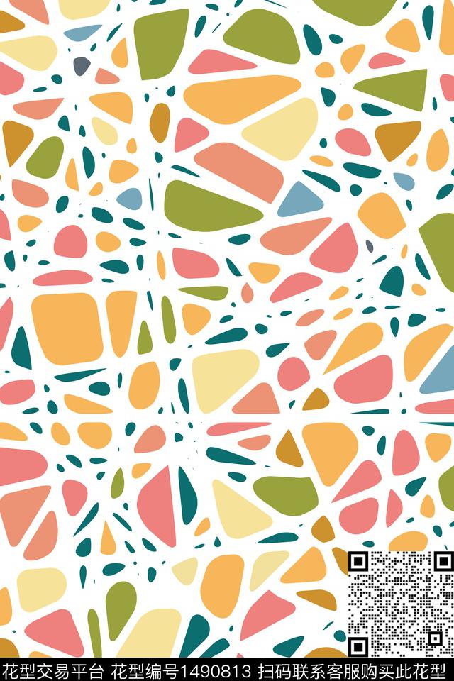 几何童装床品传统印花华亿平台下载（图片编号: 1490813） - 瓦栏（Walan）