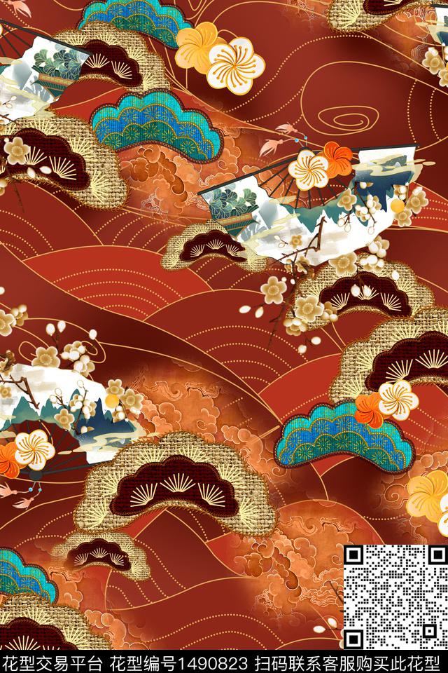 香云纱旗袍真丝数码印花华亿平台下载（图片编号: 1490823） - 瓦栏（Walan）